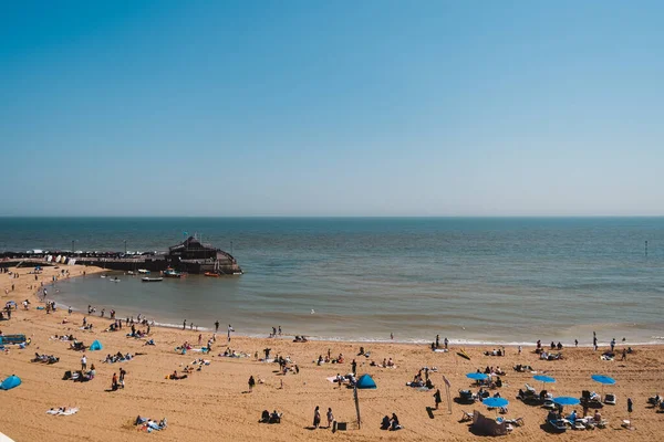 Botany Bay Kent 2021 Beautiful Sand Beach East England Wooden — ストック写真