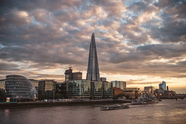 Temze Folyó Rakpart London Egyesült Királyság 2021 Kilátás Szilánk Városháza — Stock Fotó