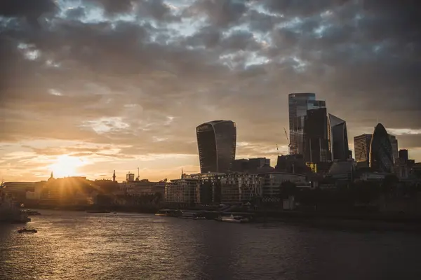 Thames River Embankment London 2021 Der Blick Von Der Themse — Stockfoto