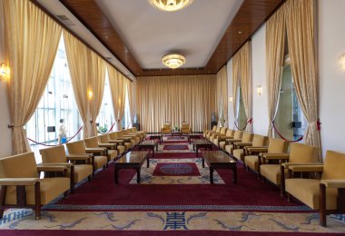 Resepsiyon odasında yeniden birleşme Sarayı'nda. Vietnam Savaşı sırasında Güney Vietnamlı kabine tarafından Merkezi kullanıldı.