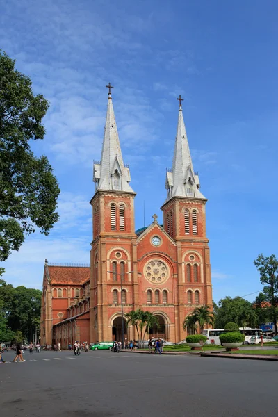 Saigon Notre Dame katedral, Arsitektur Perancis pusat kota Distrik 1, Ho Chi Minh City — Stok Foto