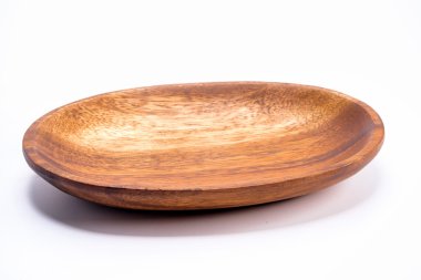 Antika ahşap oval tabak kase