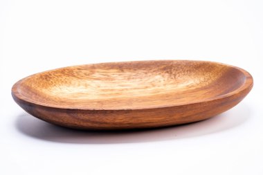 Antika ahşap oval tabak kase