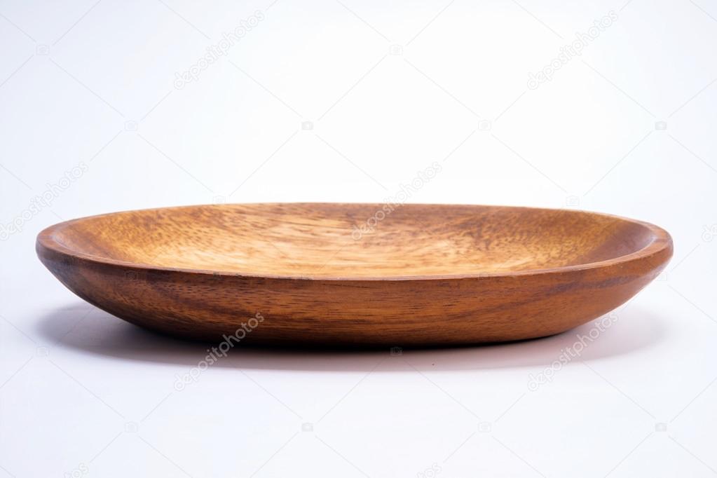Vintage wooden oval dish bowl