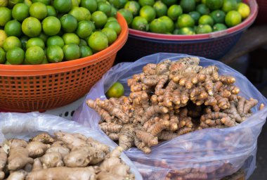Ginger sell at local street market, Saigon, Vietnam.