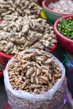 Ginger sell at local street market, Saigon, Vietnam.