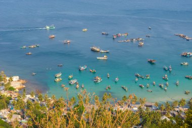 Vietnam Landscape : Aerial view of Fishing boats Nam Du Islands, Kien Giang.