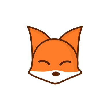 düz komik tilki başı vektör ögesi çizimi