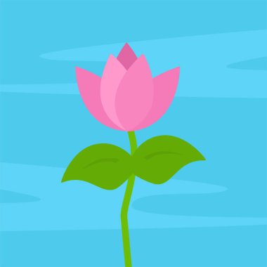 Nilüfer çiçeği vektör elementi çizimi gökyüzü arkaplanı