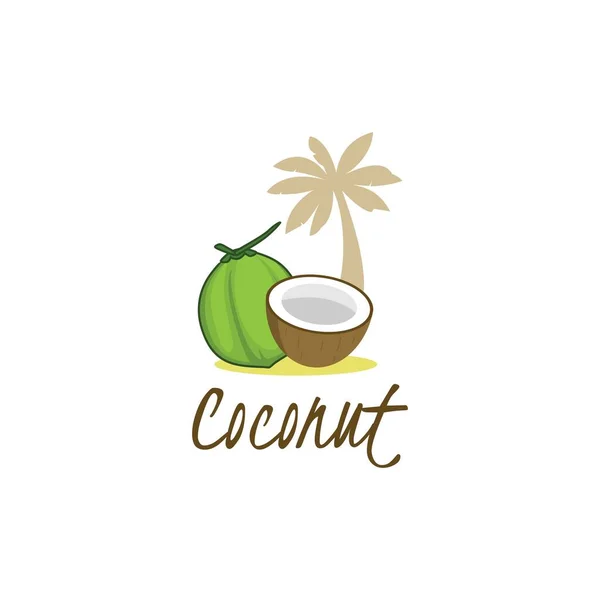 Logo Beach Coconut Idealne Dla Firmy Ośrodek Napoje — Wektor stockowy