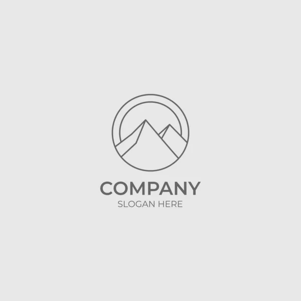 Modern Basit Stili Olan Minimalist Dağ Logosu Doğa Doğa Şirketleri — Stok Vektör