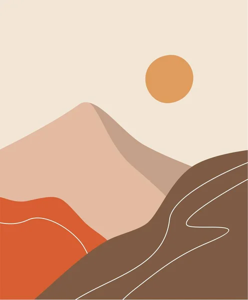 Illustration Der Modernen Abstrakten Berglandschaft Hintergrund — Stockvektor