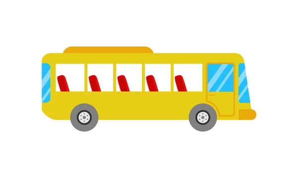 Geel School Bus Vector Element Met Rode Zitting — Stockvector