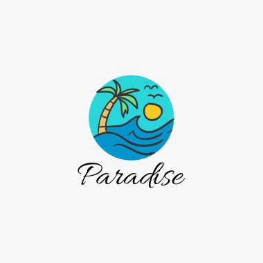 El çizimi plaj paradaise logosu