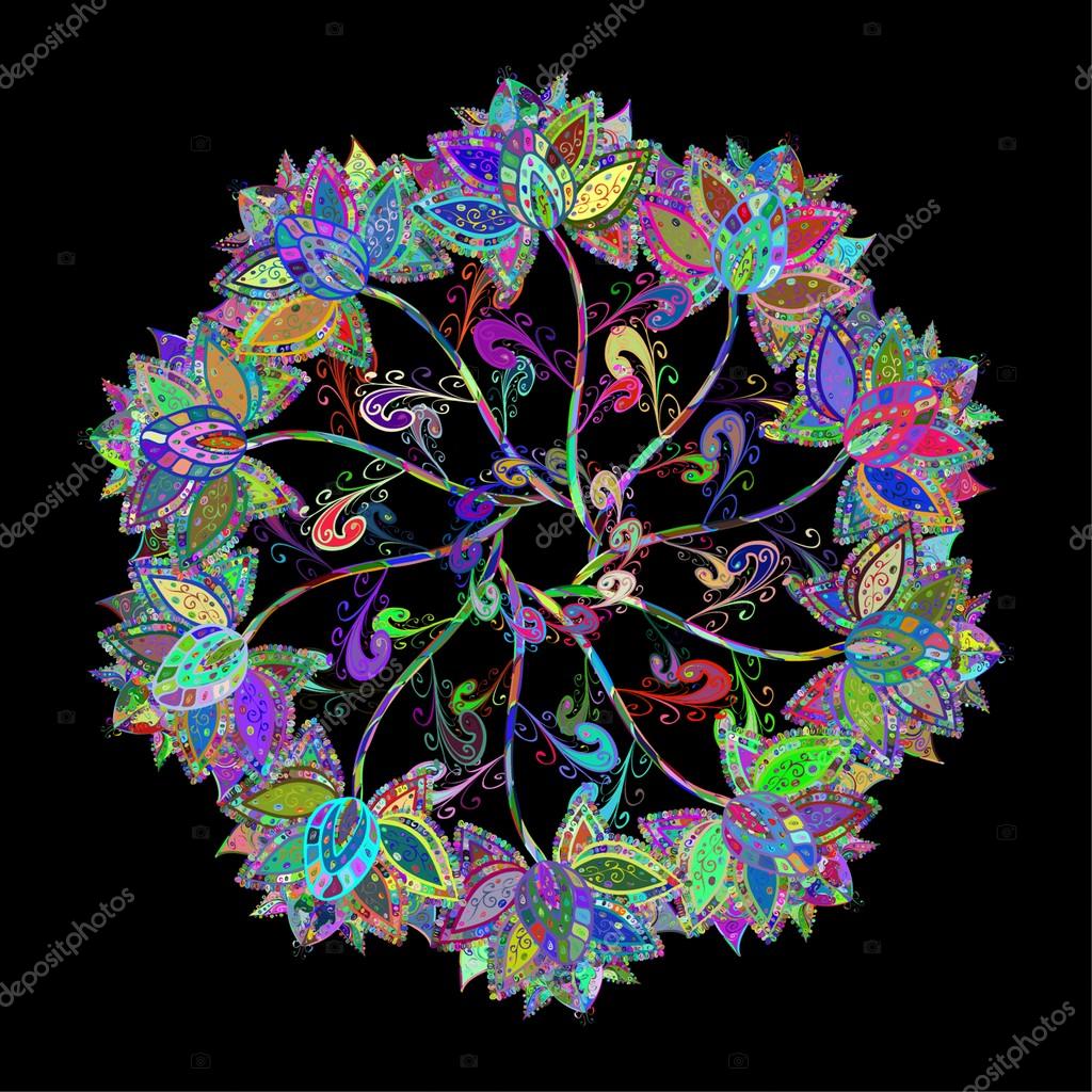 Henna mehndi paisley doodles elemento di disegno disegno tribale Modello colorato per libro da colorare per adulti e bambini — Vettoriali di Valera