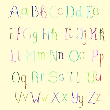 renkli el yapımı alfabesi