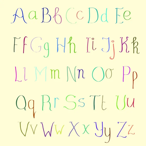 Alfabeto hecho a mano colorido — Foto de Stock