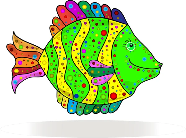 Милые разноцветные полоски рыбы — стоковый вектор