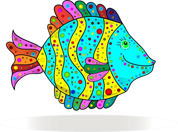 Cute colorful stripes fish — Stock Vector