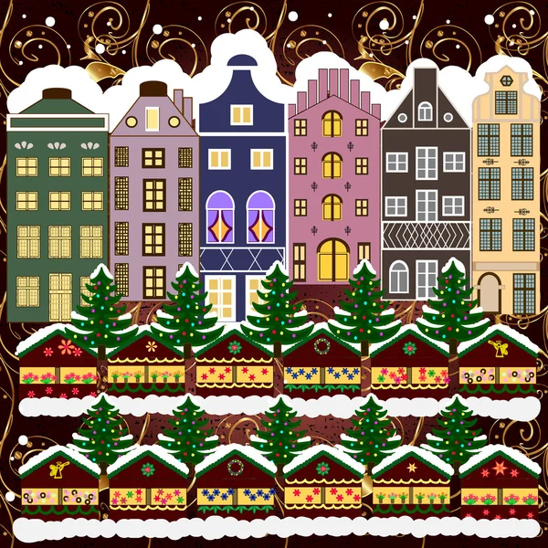 Navidad invierno ciudad — Archivo Imágenes Vectoriales