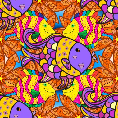 Altın elemanları ile siyah arka plan üzerine Vintage desen. 