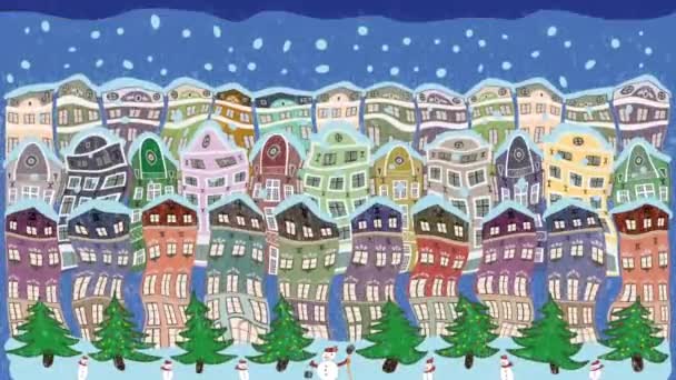 Natal cidade de inverno . — Vídeo de Stock
