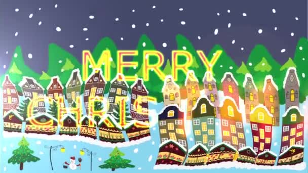 Christmas winter city. — Stock Video