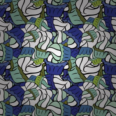 Beyaz, nötr ve mavi renkli kek için izole edilmiş gıda posteri tasarımı. Şirin vektör kekleri ve keklerden arınmış..