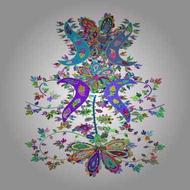 Kağıt vektörünü sarmak için güzel bir model. Kusursuz desenli Sketch şirin arkaplan. Karalamalar mavi, yeşil ve beyaz renklere.