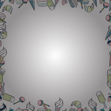 Vektör çizimi. Kusursuz. El çizimi vektör sınır çerçevesi karalamaları.