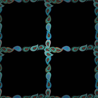 Karalama kalıbı tarzı. Vektör. Kusursuz desen. Sınır tasarımı, karalama sanatının bir örneğidir. Dekoratif vintage çerçeveler ve sınırlar.