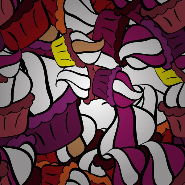 Белом Фиолетовом Черном Векторная Иллюстрация Коллекция Тортов Узоров Различных Типов — стоковый вектор