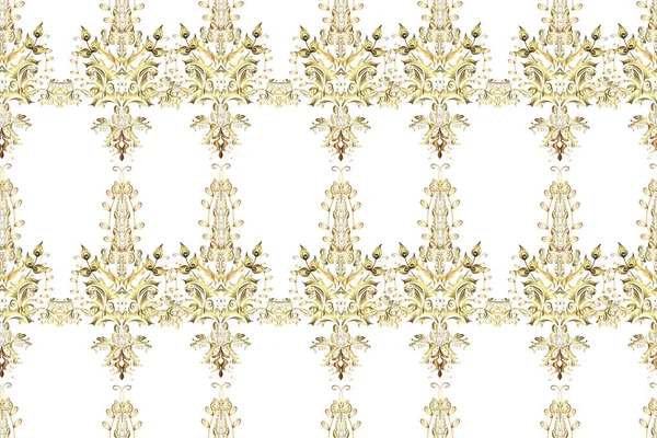 Christmas Golden Snowflake Seamless Pattern Winter Snow Texture Wallpaper Golden — Stock Photo, Image