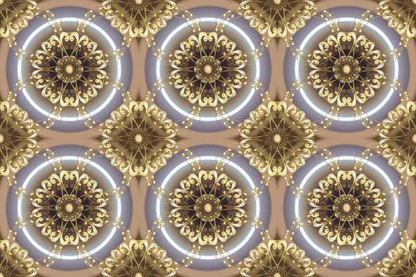 Muster Braunen Beigen Farben Arabeske Textur Vintage Hintergrund Bodenfliesen Oberfläche — Stockfoto