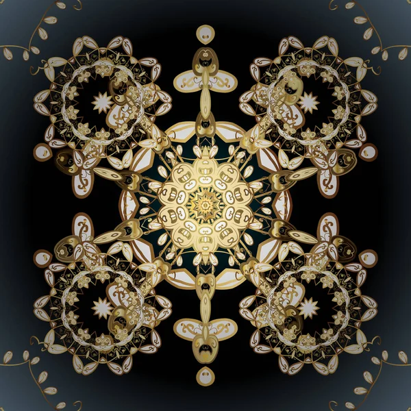 Золотий Квітковий Орнамент Стилі Бароко Дамаський Фон Золотий Квітковий Безшовний — стоковий вектор