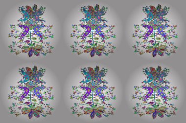 Kağıt raster sarmak için güzel bir desen. Karalamalar mavi, yeşil ve beyaz renklerde. Kusursuz Desenli Skeç şirin arkaplan.