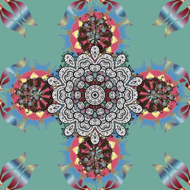 Sevimli, pürüzsüz desenli, küçük çiçekli, klasik tarzda. Moda arka planında parlak buketler. Vektör çizimi. Kumaş, çizim ve kağıt üzerine baskı yapmak için gelişen arkaplan.