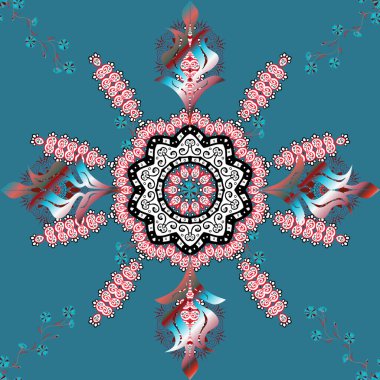 Vektör Henna dövme stili. Etnik Mandala süsü. Tekstil, tebrik kartı, boyama kitabı, telefon kılıfı baskısı için kullanılabilir. Hint çiçekli desenli şal desenli..