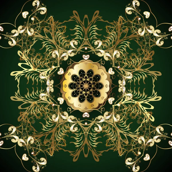 Noel, kar tanesi, yeni yıl. Mavi ve gri renklerde, altın elementlerle kusursuz klasik desen. Mavi ve gri renklerde altın sarısı desenler.