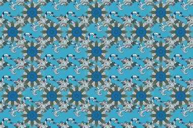 Doğa. Çiçek arkaplan. Raster deseni. Küçük çiçekte güzel bir desen var. Çiçek kompozisyonu. - yeşil, mavi ve nötr çiçekler. Çiçek kolajı.