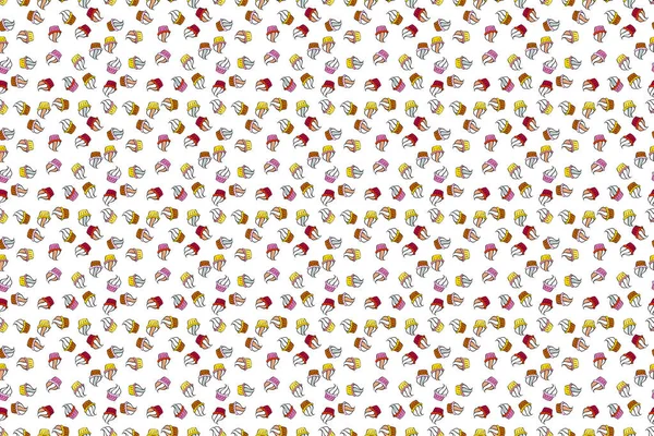 Cake Muffin Cute Seamless Pattern Raster Nice Birthday Pattern White — Stock Photo, Image