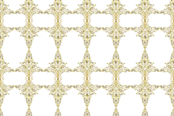 Golden Pattern White Neutral Colors Golden Elements Raster Vintage Baroque — Stock Photo, Image