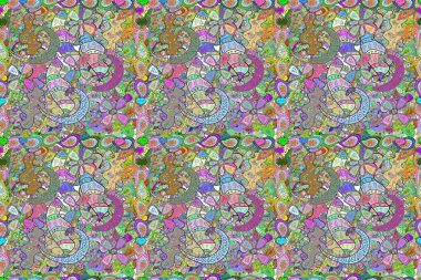 Karalama kalıbı. Tasarım ambalajı ve hediye kağıdı, tebrik kartları, afiş ve poster tasarımı. Tarafsız, mavi ve yeşil renklerde. Raster illüstrasyonu. Kusursuz desen Soyut şirin arkaplan.