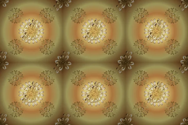 Orientalische Ornamente Stil Des Barock Gelbe Und Beige Farben Mit — Stockfoto