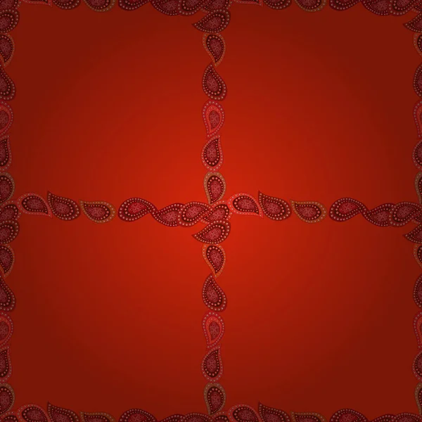 Vektorillustration Quadrat Rahmen Kritzeleien Nahtloses Muster Abbildung Orange Rosa Und — Stockvektor