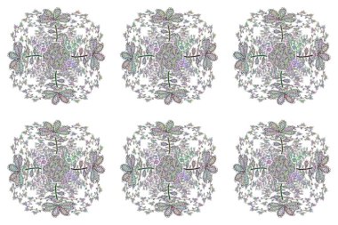 Çizim kalıbı. Renklere beyaz, nötr ve gri çizer. Raster. Modaya uygun kumaş deseni.