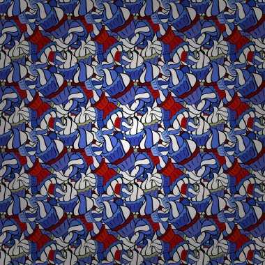 Mavi, beyaz ve siyah renkli yemek afişi tasarımı için. Paket kağıdı. Kekin yanında kusursuz. Vektör illüstrasyonu.