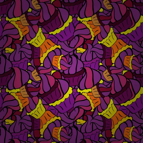 Joli Fond Anniversaire Sur Violet Noir Violet Sweets Fond Design — Image vectorielle