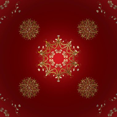 Oriental vektör klasik kırmızı, kahverengi ve altın desenli. Soyut arkaplan.
