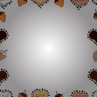 Siyah, beyaz ve kahverengi renkli resim. El çizimi karalamalar. Vektör. Kusursuz..